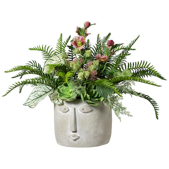 8.5" Small Face Ceramic Outdoor Garden Planter